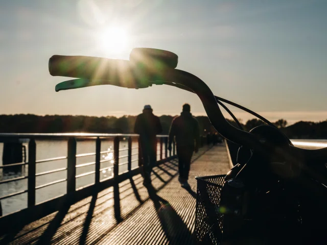 Passerelle Lac du Der à vélo